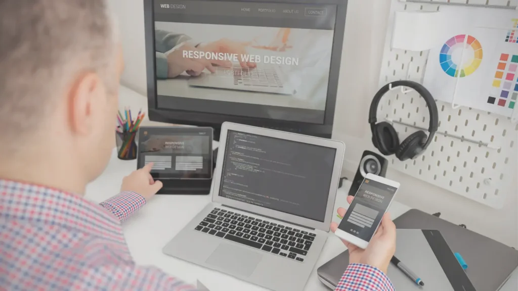 web designer working on a website design project