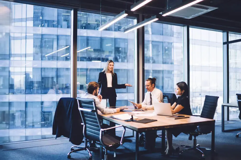 4 people in a meeting