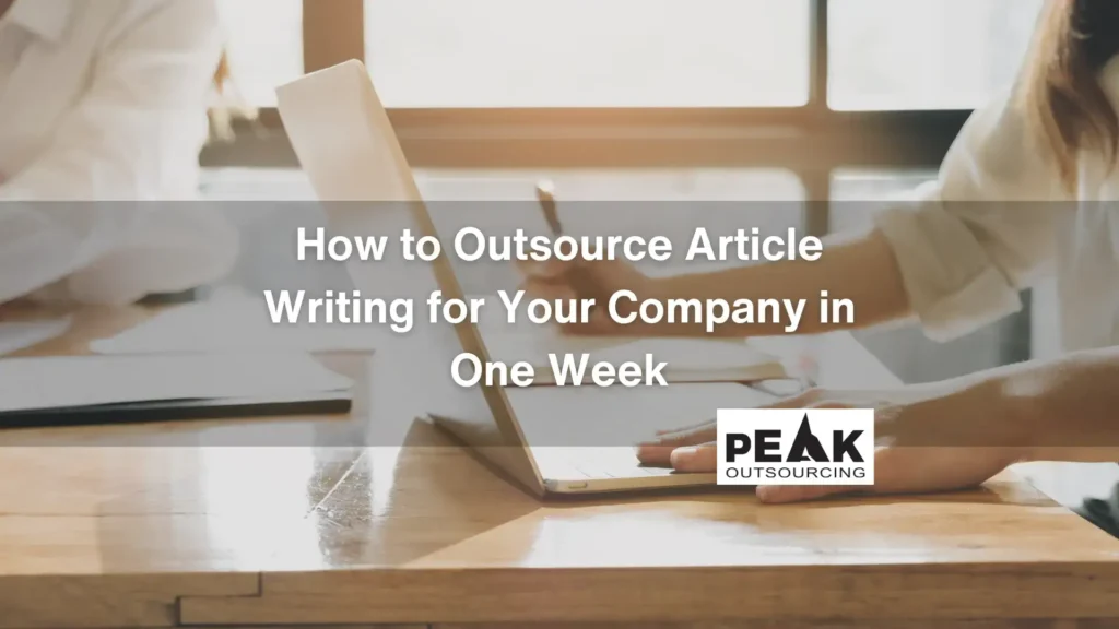 How to Outsource Article Writing for Your Company in One Week, blog writer typing a new article on their computer