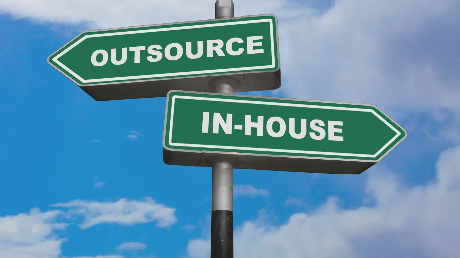 intersection streets of outsource and in-house