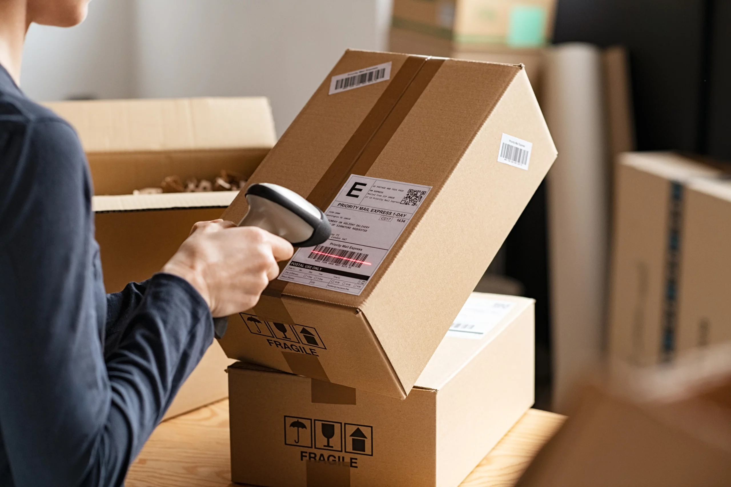 person scanning ecommerce products