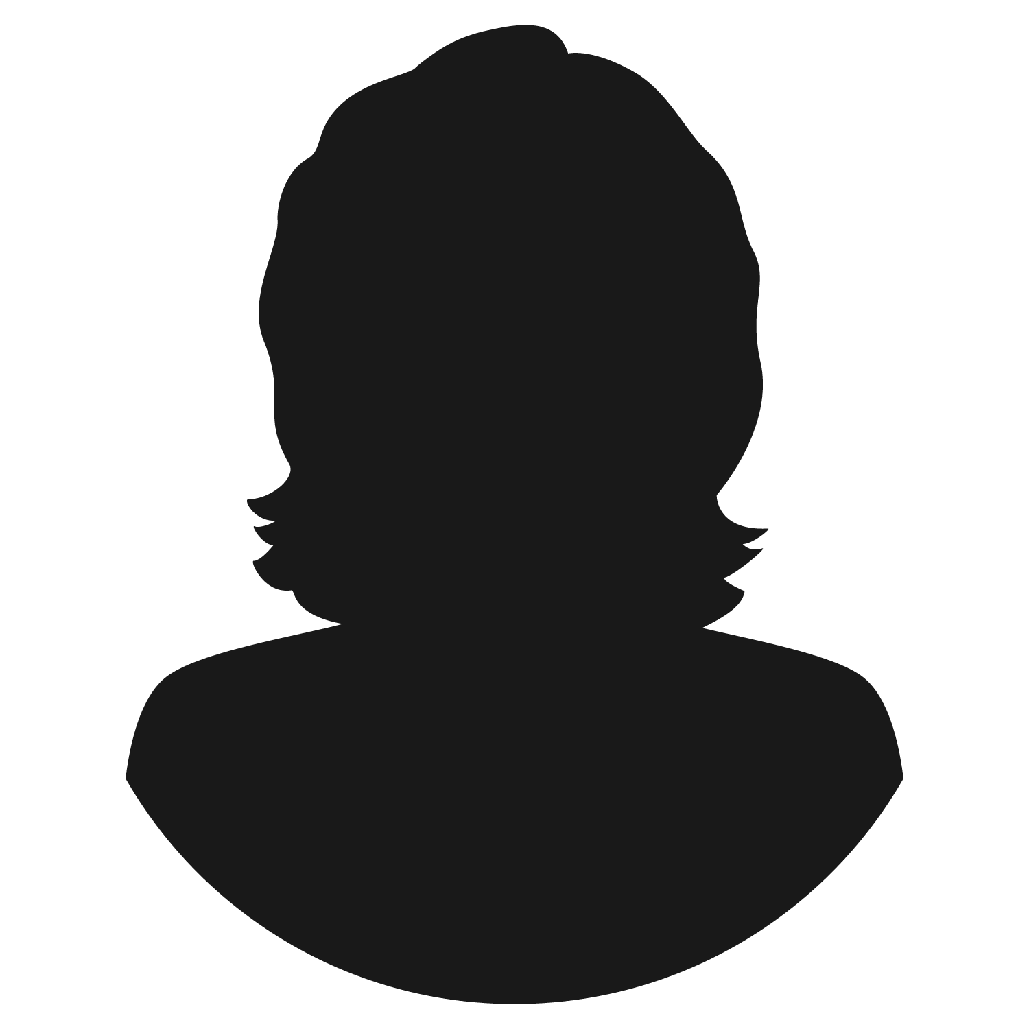 A silhouette of a female, typically used as a placeholder for a profile picture or avatar
