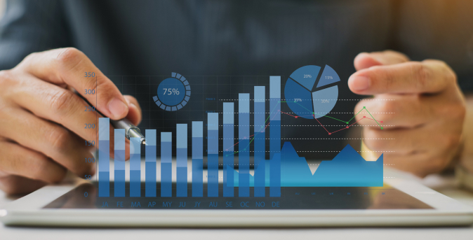 An image of graphs and data