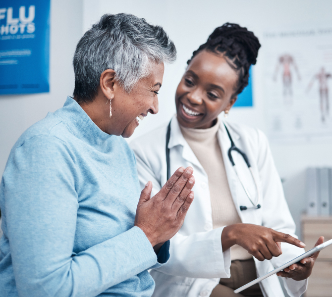 a doctor talking to a patient