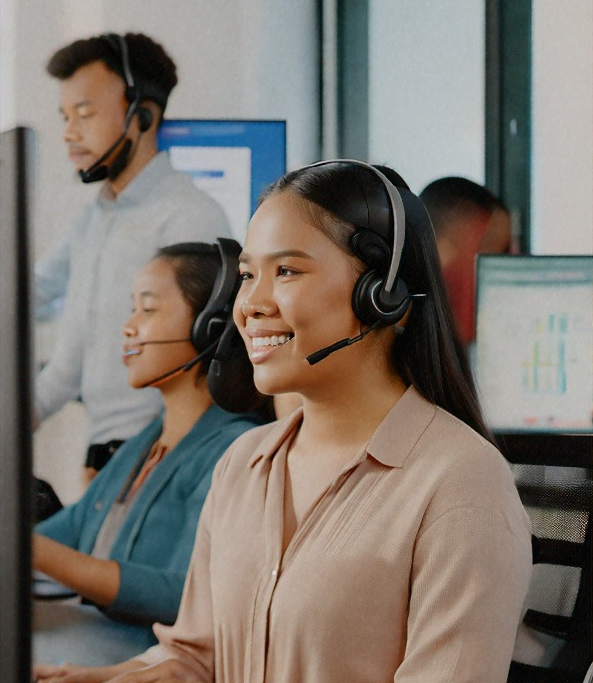 outsourcing expert on a call with a client