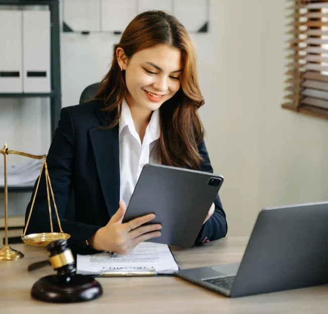 lawyer reviewing outsourced legal work